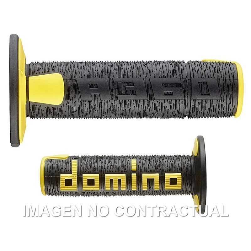 Puños Moto OFF Road RPS Negro - Amarillo Cerrados D 22 mm L 120 mm
