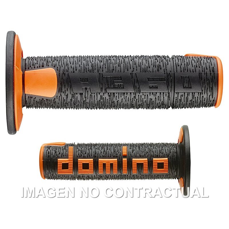 Puños Moto OFF Road RPS Negro - Naranja Cerrados D 22 mm L 120 mm
