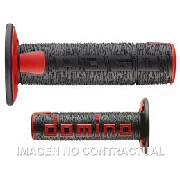 Puños Moto OFF Road RPS Negro - Rojo Cerrados D 22 mm L 120 mm