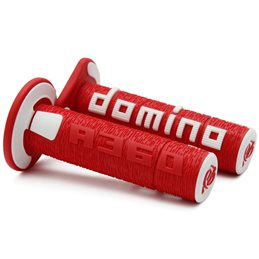 Puños Moto OFF Road RPS Rojo / Blanco Cerrados D 22 mm L 120 mm