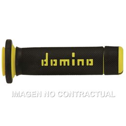 Puños Domino ATV Negro - Amarillo Cerrados