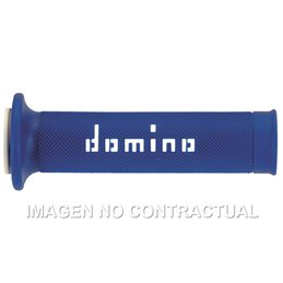 Puños Moto Carretera Azul - Blanco Abiertos D 22 mm L 120-125 mm