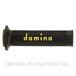 Puños Moto Carretera Negro - Amarillo Abiertos D 22 mm L 120-125 mm