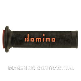 Puños Moto Carretera Negro - Naranja Abiertos D 22 mm L 120-125 mm