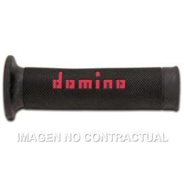 Puños Moto Carretera Negro - Rojo Abiertos D 22 mm L 120-125 mm