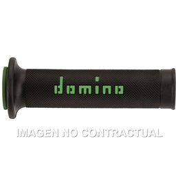 Puños Moto Carretera Negro - Verde Abiertos D 22/26 mm L 120-125 mm