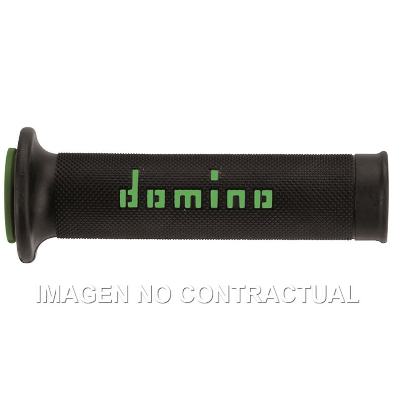 Puños Moto Carretera Negro - Verde Abiertos D 22/26 mm L 120-125 mm