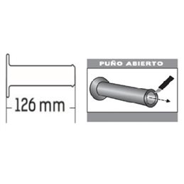 Puños Moto Carretera Negros Abiertos D 22 mm L 126 mm
