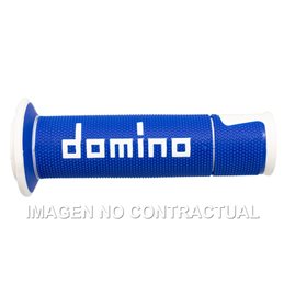 Puños Moto Carretera Racing Azul/Blanco Abiertos D 22 mm L 120 mm