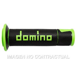 Puños Moto Carretera Racing Negro/Verde Abiertos D 22 mm L 120 mm
