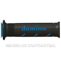 Puños Moto XM2 Super soft Negro - Azul Abiertos D 22 mm L 120-125 mm