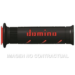 Puños Moto XM2 Super soft Negro - Rojo Abiertos D 22 mm L 120-125 mm