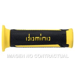 Puños Moto Turismo Antracita-Amarillo Abiertos D 22 mm L 120 mm