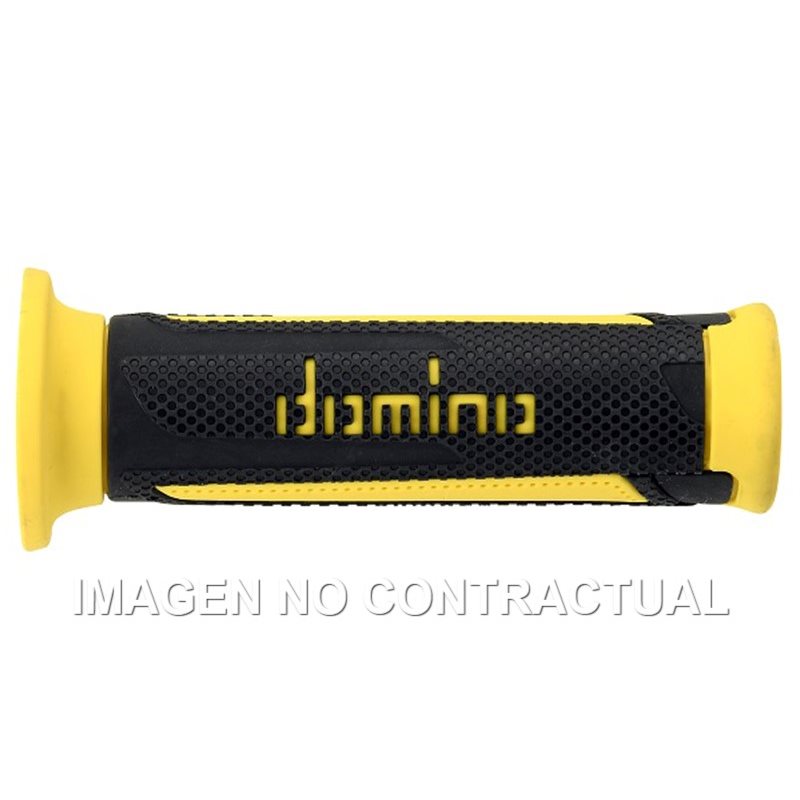 Puños Moto Turismo Antracita-Amarillo Abiertos D 22 mm L 120 mm