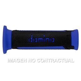 Puños Moto Turismo Antracita-Azul Abiertos D 22 mm L 120 mm