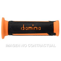 Puños Moto Turismo Antracita-Naranja Abiertos D 22 mm L 120 mm