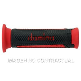 Puños Moto Turismo Antracita-Rojo Abiertos D 22 mm L 120 mm