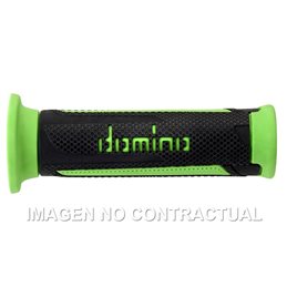 Puños Moto Turismo Antracita-Verde Abiertos D 22 mm L 120 mm