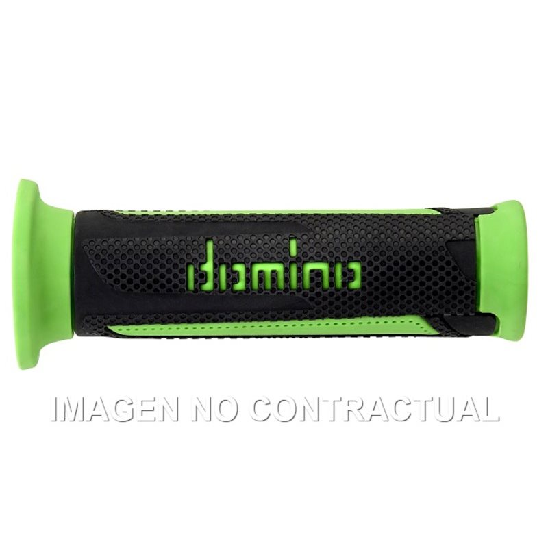 Puños Moto Turismo Antracita-Verde Abiertos D 22 mm L 120 mm