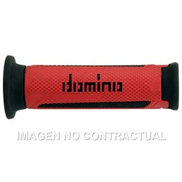 Puños Moto Turismo Rojo/Negro Abiertos D 22 mm L 120 mm