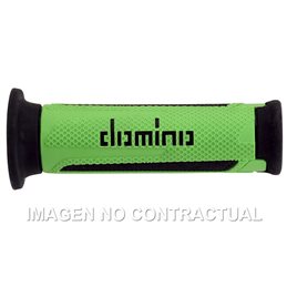 Puños Moto Turismo Verde-Negro Abiertos D 22 mm L 120 mm