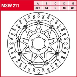 Aprilia Mana GT 850 2007 - 2013 Disco Freno Delantero TRW