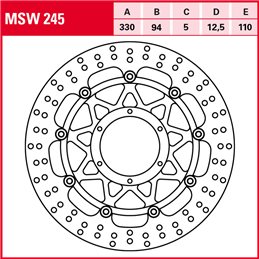 Honda CBR RR Fireblade 954 2002 - 2003 Disco Freno Delantero TRW