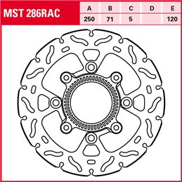 Kawasaki Vulcan S Cafe ABS 650 2017 - 2019 Disco Freno Trasero TRW