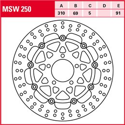 Suzuki DL V Strom 650 2004 - 2007 Disco Freno Delantero TRW