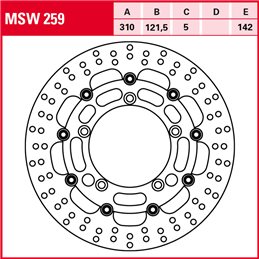 Suzuki GSR 600 2006 - 2010 Disco Freno Delantero TRW