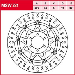 Yamaha TZ 250 1996 - 1997 Disco Freno Delantero TRW