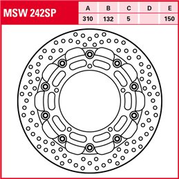 Yamaha YZF R6 600 2005 - 2005 Disco Freno Delantero TRW