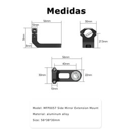 SOPORTE CHIGEE PARA ESPEJO RETROVISOR ROSCA M8 / M10