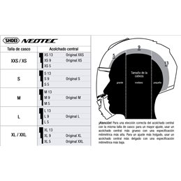 SHOEI NEOTEC RECAMBIO SHOEI ACOLCHADO CENTRAL