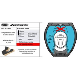 SHOEI NEOTEC 3 TIPO MALLA RECAMBIO SHOEI ACOLCHADO LATERAL