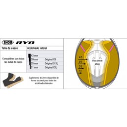 SHOEI RYD RECAMBIO SHOEI ACOLCHADO LATERAL