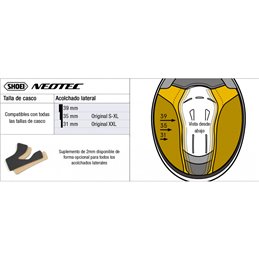 SHOEI NEOTEC RECAMBIO SHOEI ACOLCHADO LATERAL