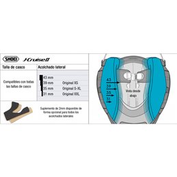 SHOEI J-CRUISE 2 RECAMBIO SHOEI ACOLCHADO LATERAL