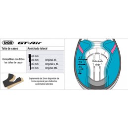 SHOEI GT AIR RECAMBIO SHOEI ACOLCHADO LATERAL