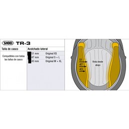 SHOEI TR-E RECAMBIO SHOEI ACOLCHADO LATERAL