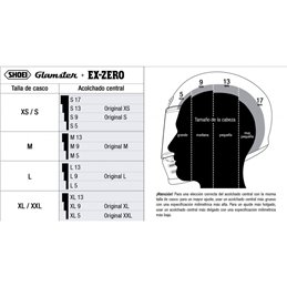 SHOEI EX-ZERO RECAMBIO SHOEI ACOLCHADO CENTRAL