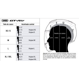 SHOEI GT AIR RECAMBIO SHOEI ACOLCHADO CENTRAL