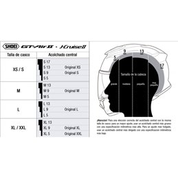 SHOEI GT-AIR 2 / J-CRUISE 2 RECAMBIO SHOEI ACOLCHADO CENTRAL