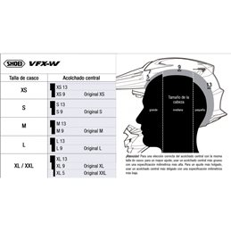 SHOEI VFX-W RECAMBIO SHOEI ACOLCHADO CENTRAL