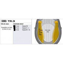 SHOEI TR-3 RECAMBIO SHOEI ACOLCHADO COMPLETO