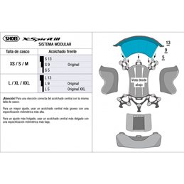 SHOEI X SPIRIT 3 RECAMBIO SHOEI ACOLCHADO FRENTE TIPO I