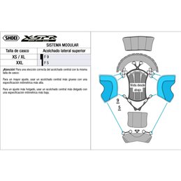 SHOEI X-SPR PRO RECAMBIO SHOEI ACOLCHADO SUPERIOR LATERAL