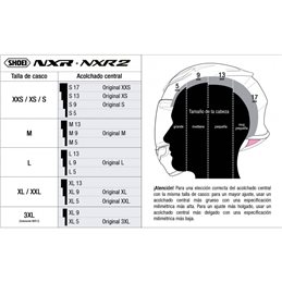 SHOEI NXR 2 RECAMBIO SHOEI ACOLCHADO CENTRAL