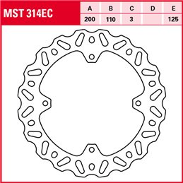 KTM SX (Rueda pequeña 17/14) 85 2004 - 2010 Disco Freno Trasero TRW