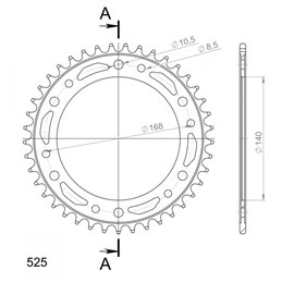 BMW F GS (10,5MM) 650 2009-2012 CORONA EN ACERO DE 41 DIENTES